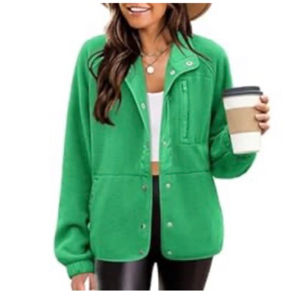 Zeagoo Vibrant Green Fleece Jacket